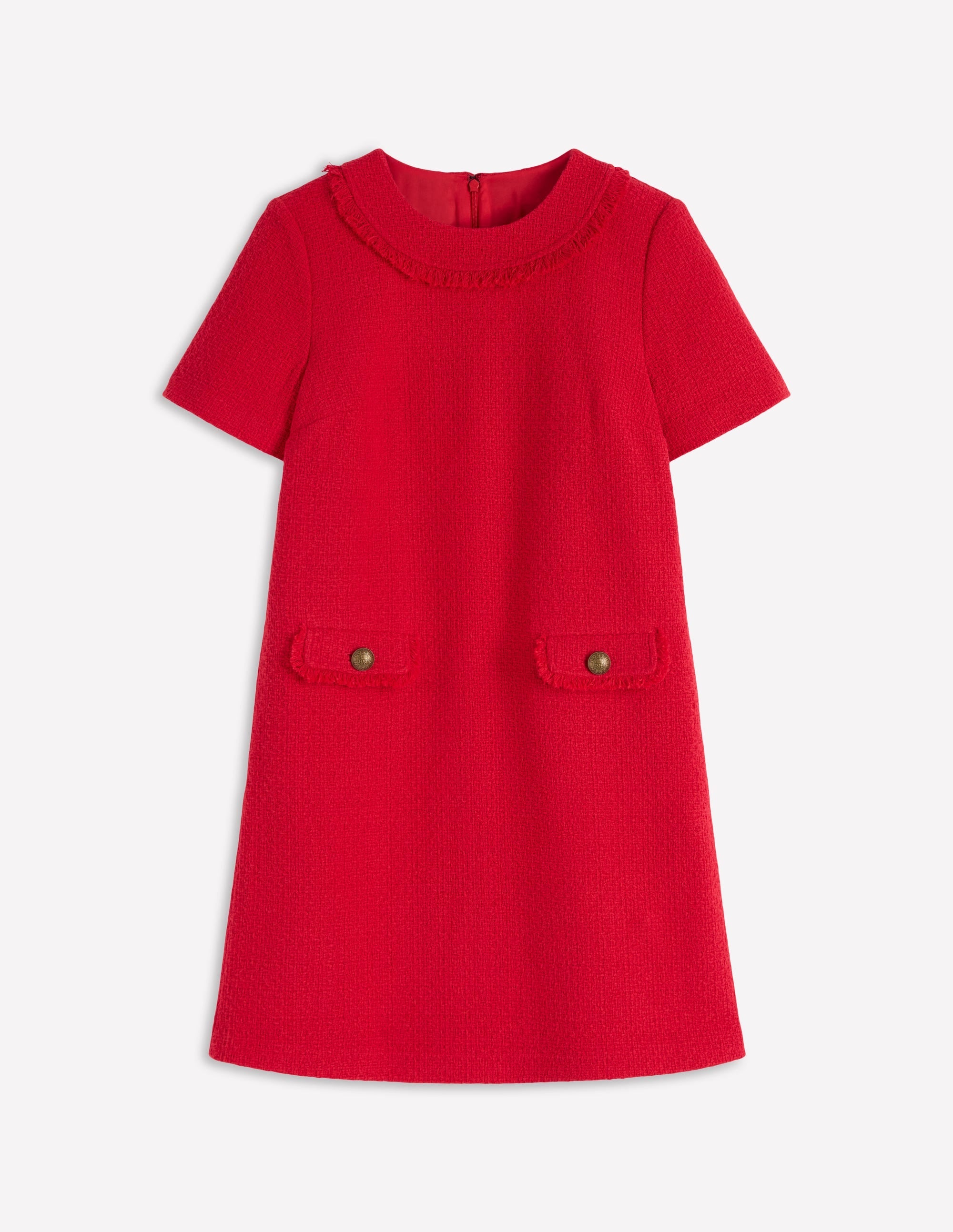 Evita Cotton Shift Dress-Poppy Red