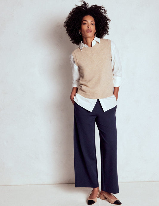 Belgravia Ponte Crop Pants-Navy