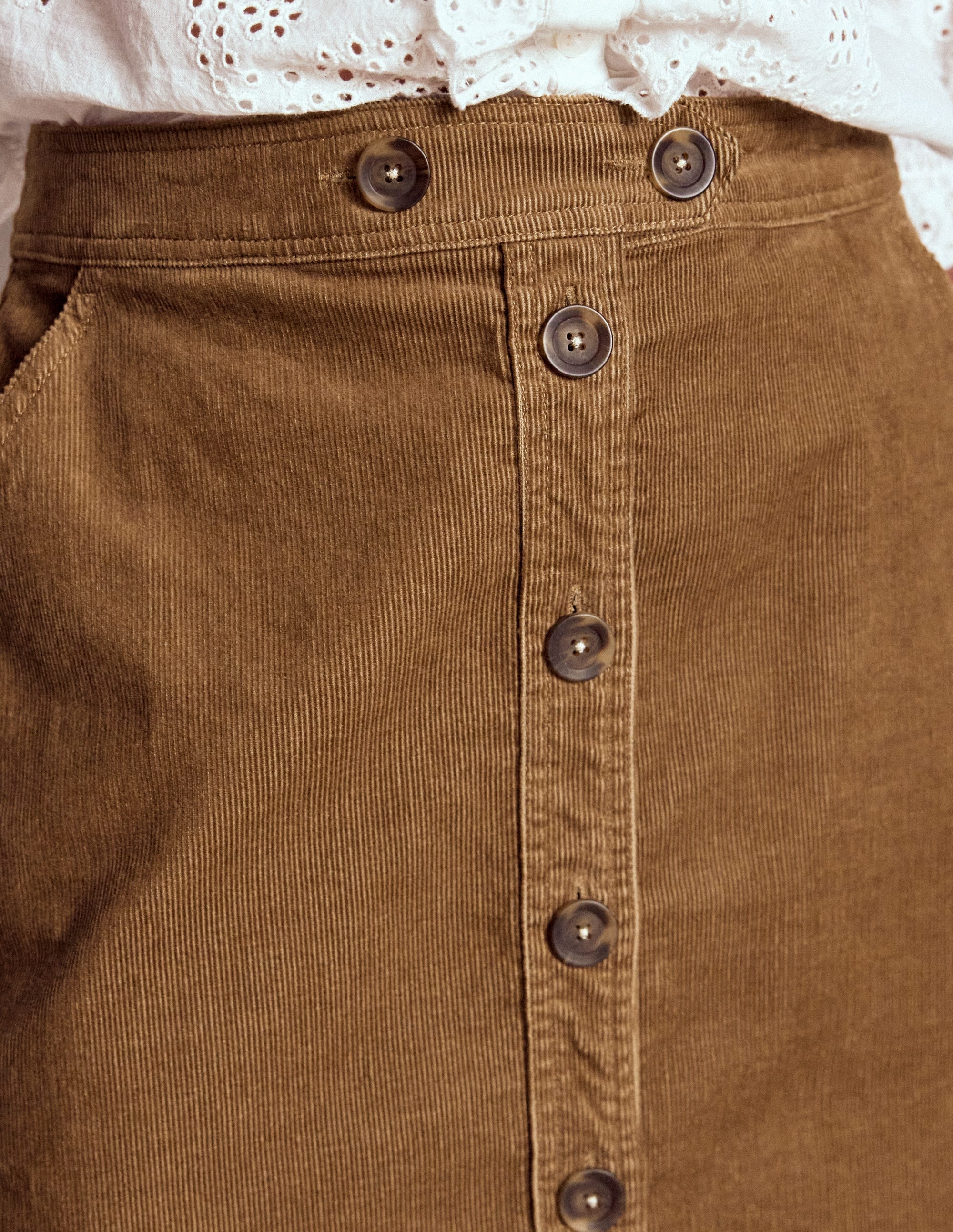 Cecelia Cord Skirt-Latte