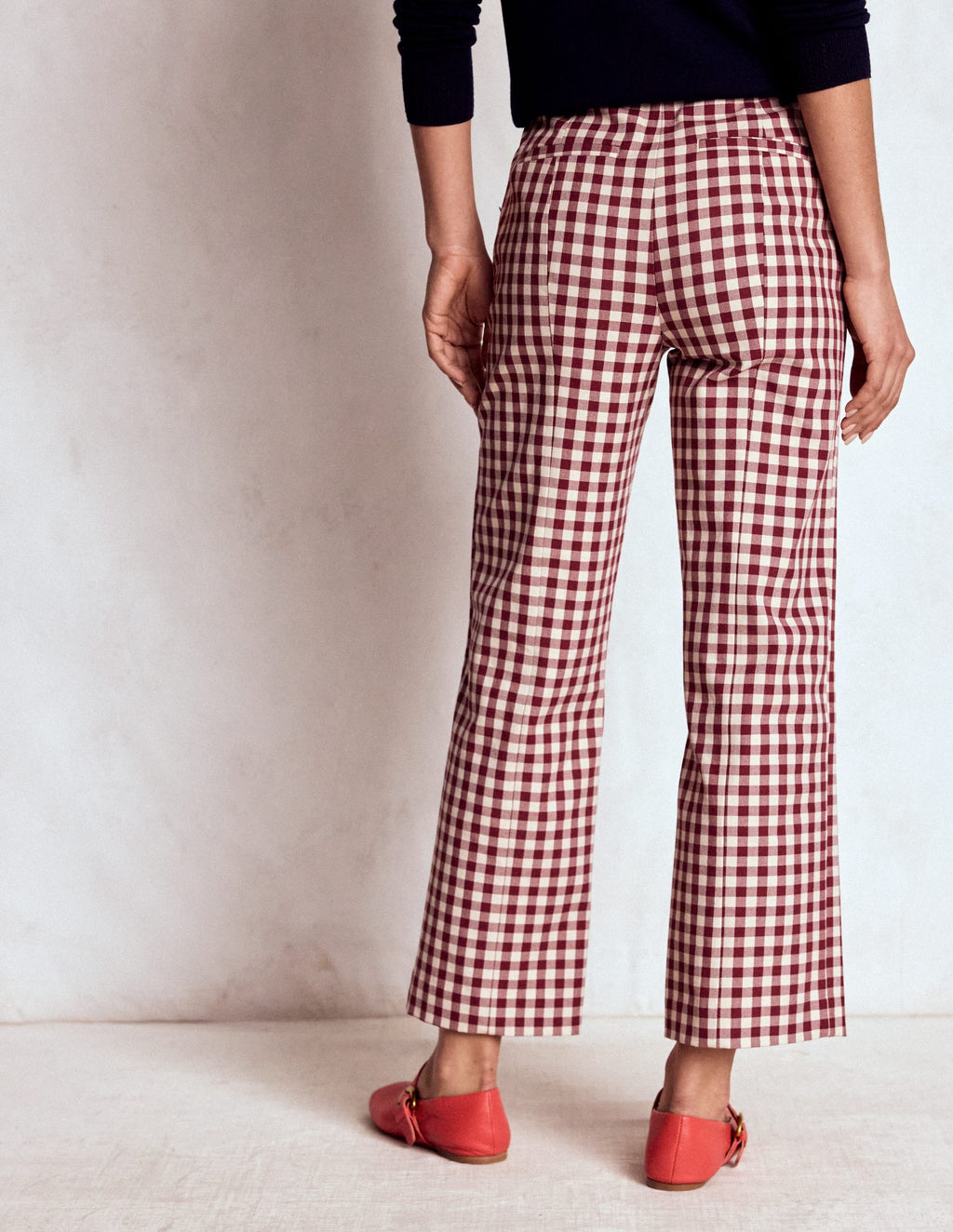 Smart 7/8 Pants-Chestnut Gingham