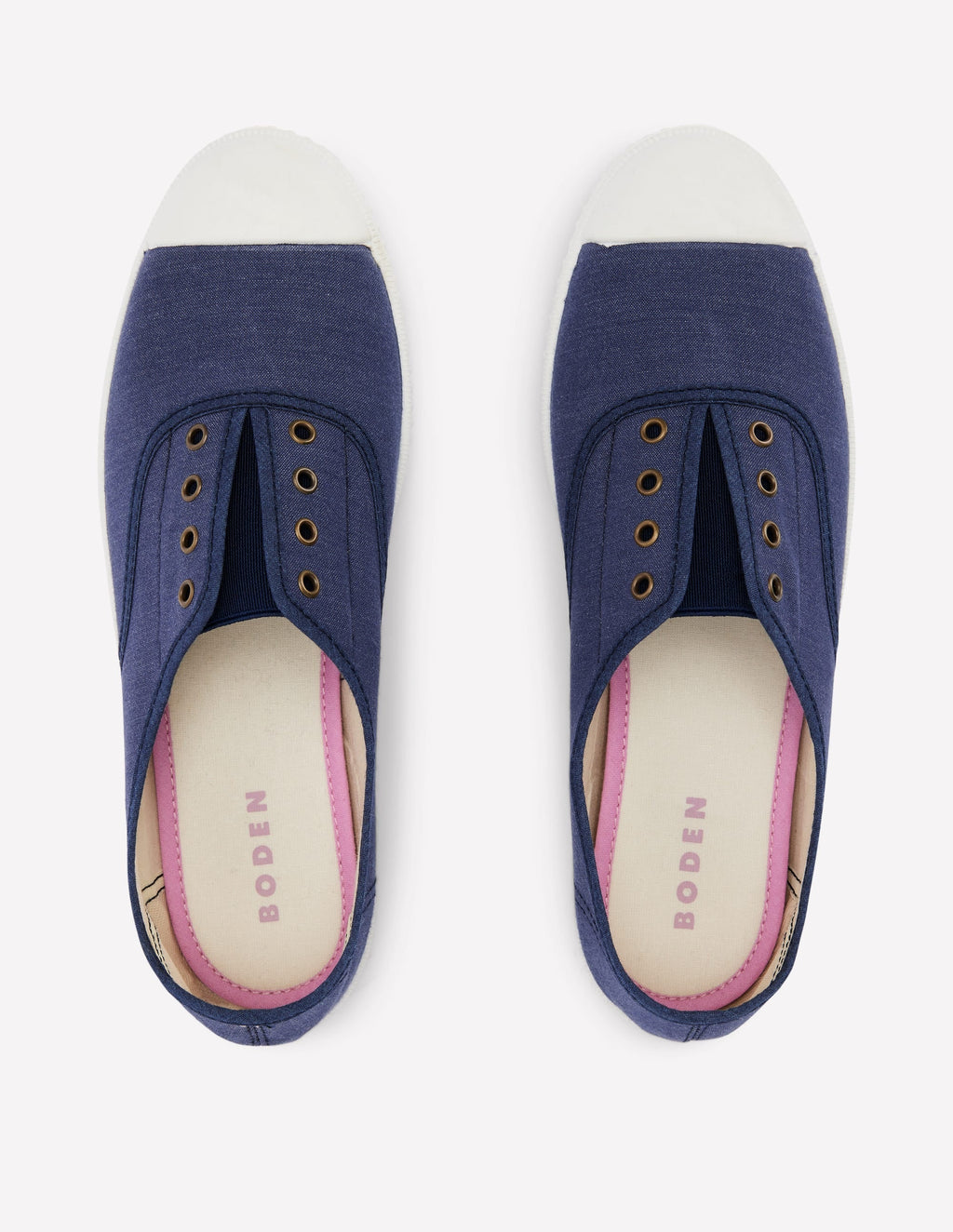 Laceless Canvas Plimsoll-Navy