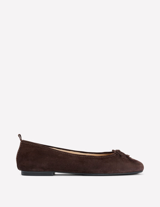 Kitty Flexi Sole Ballet Flats-Chocolate