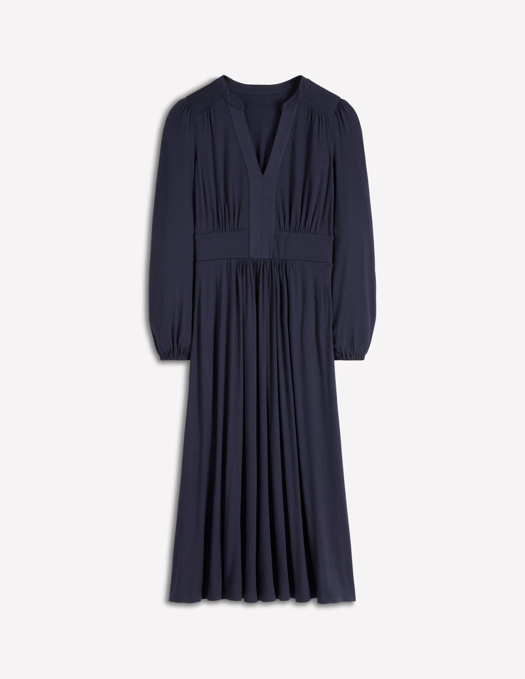 Lily Long Sleeve Midi Dress-Navy