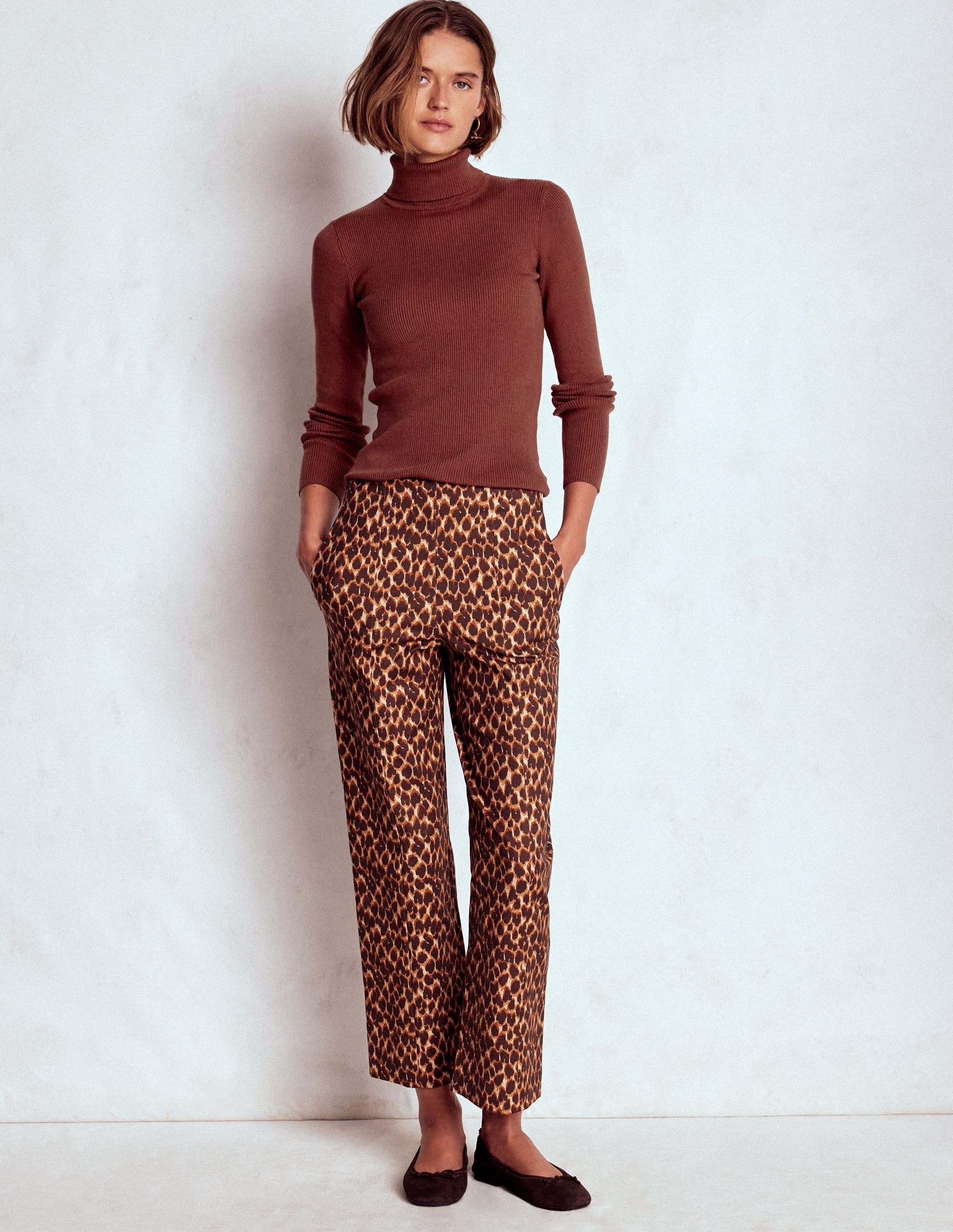 Emilia Roll Neck Sweater-Hot Chocolate Brown