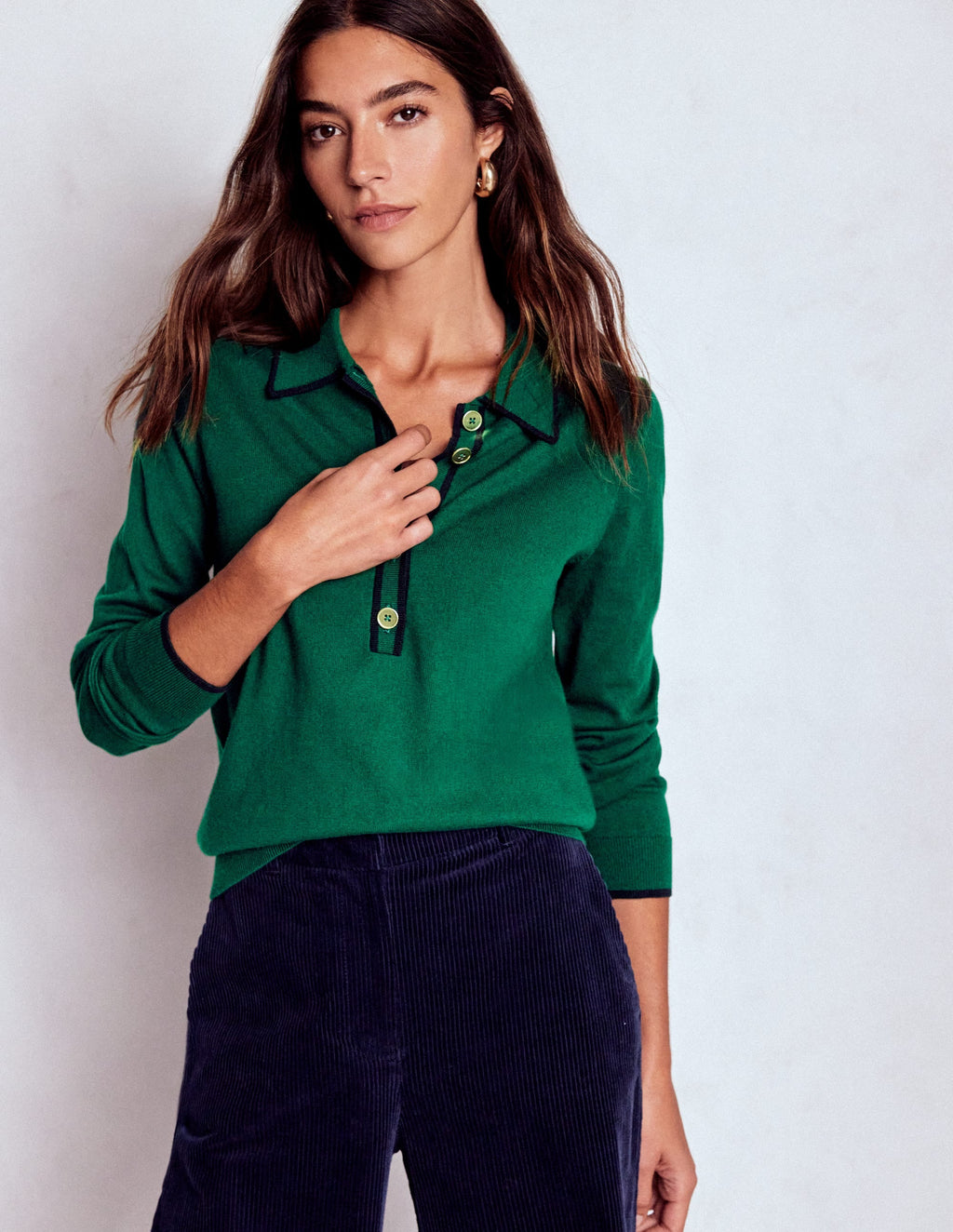 Liz Henley Sweater-Botanical Garden Green