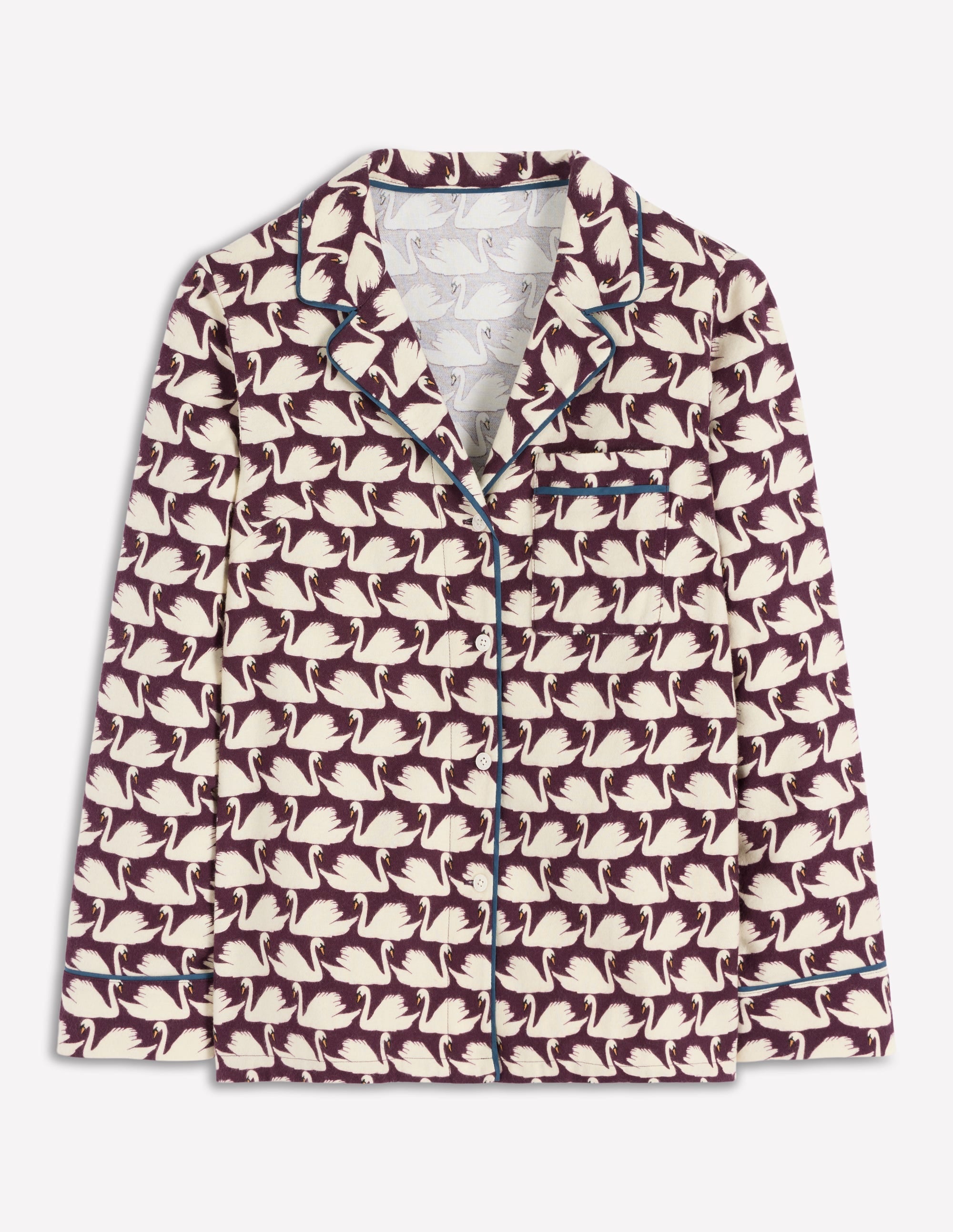 Brushed Cotton Pyjama Shirt-Winetasting, Geo Swan