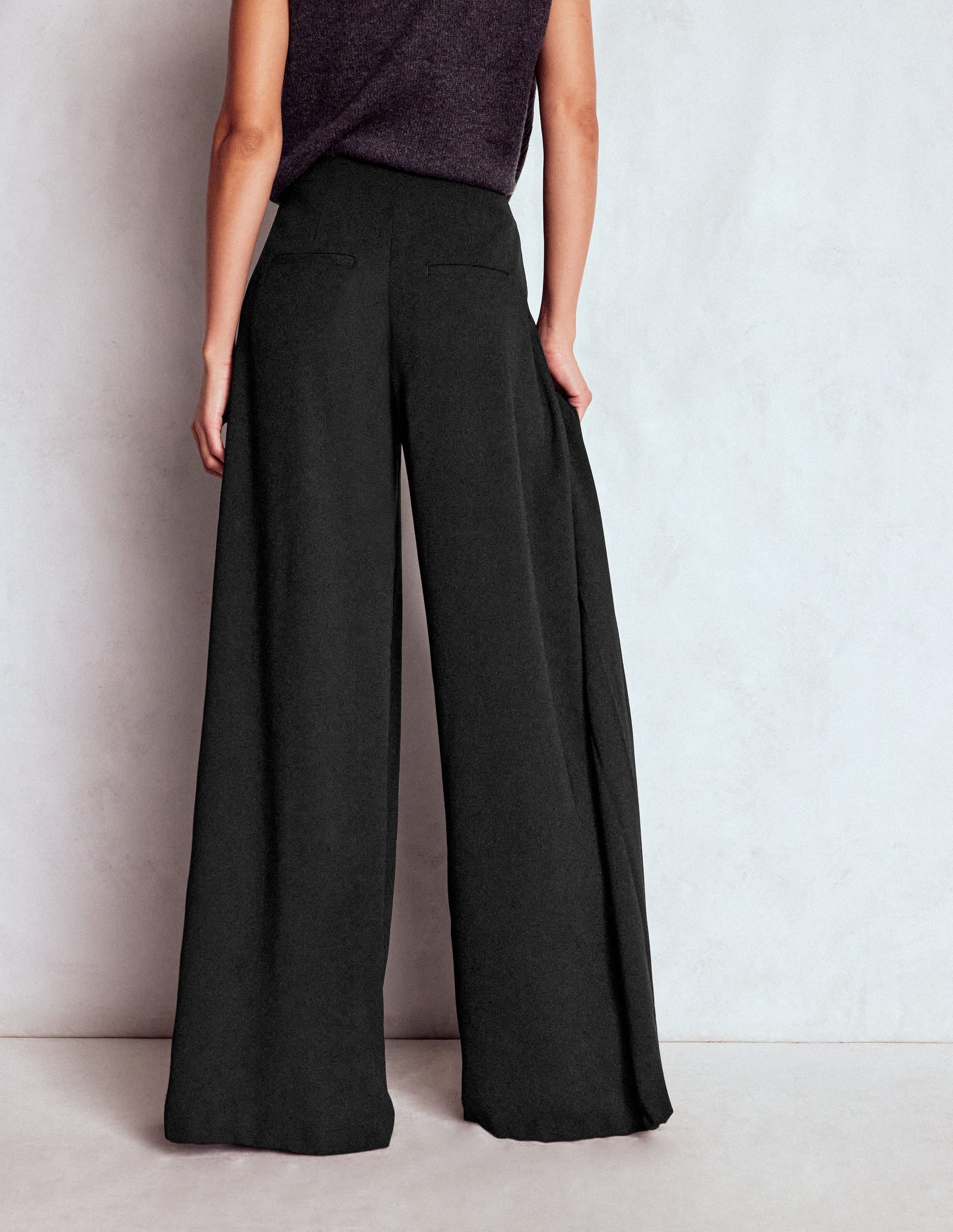Regent Wide Leg Pants-Black