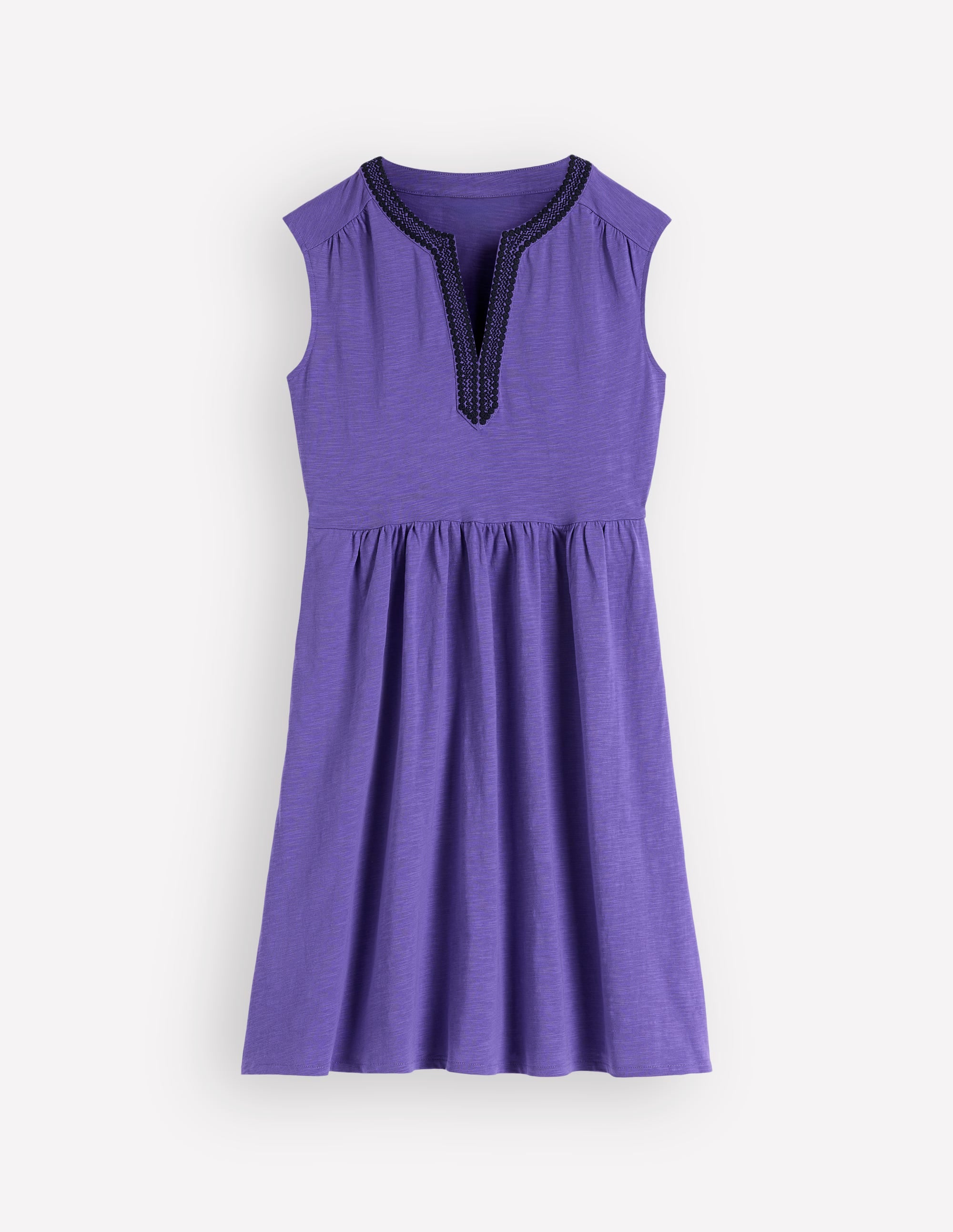 May Embroidered Short Dress-Han Purple