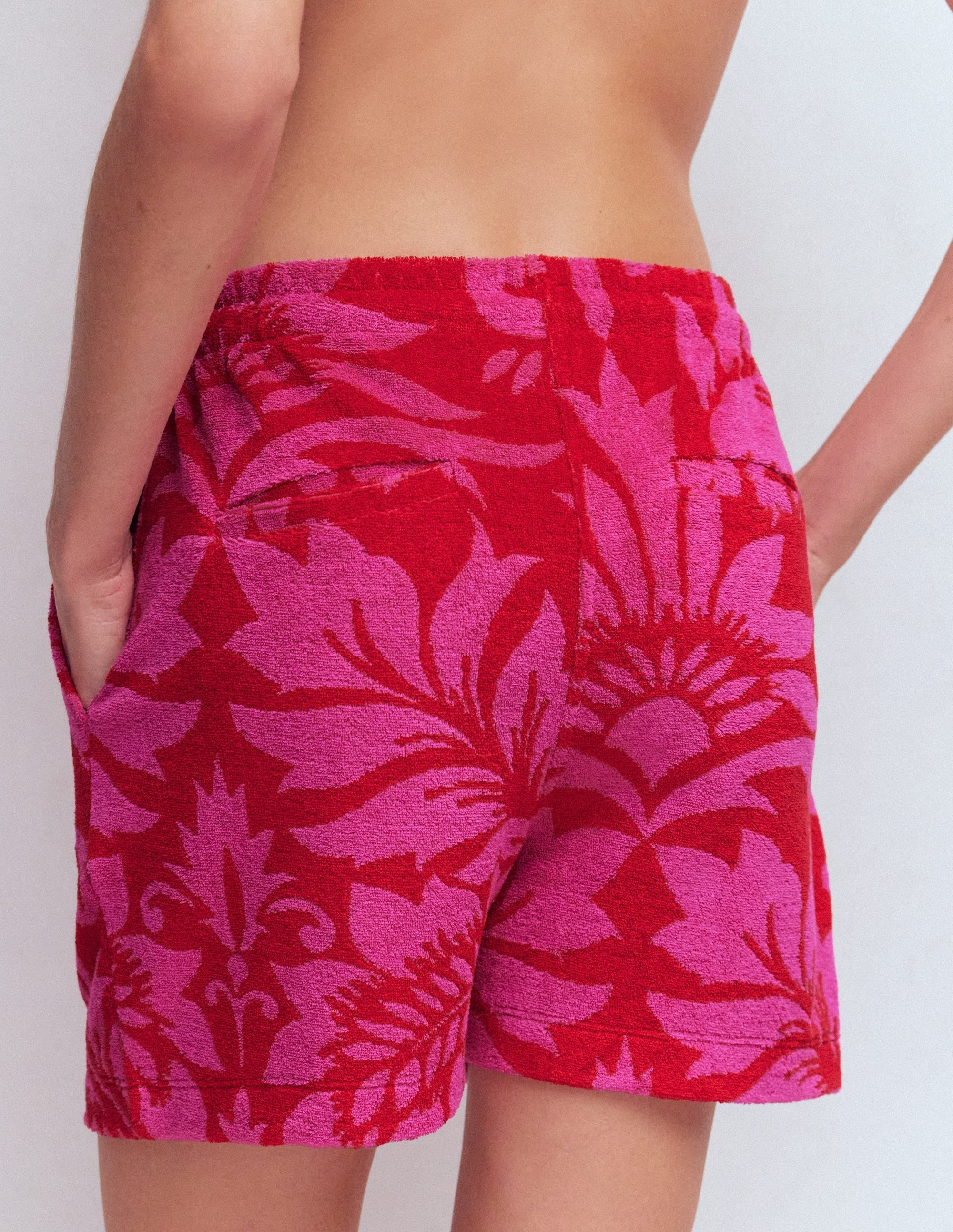 Islington Towelling Shorts-Salsa, Floral