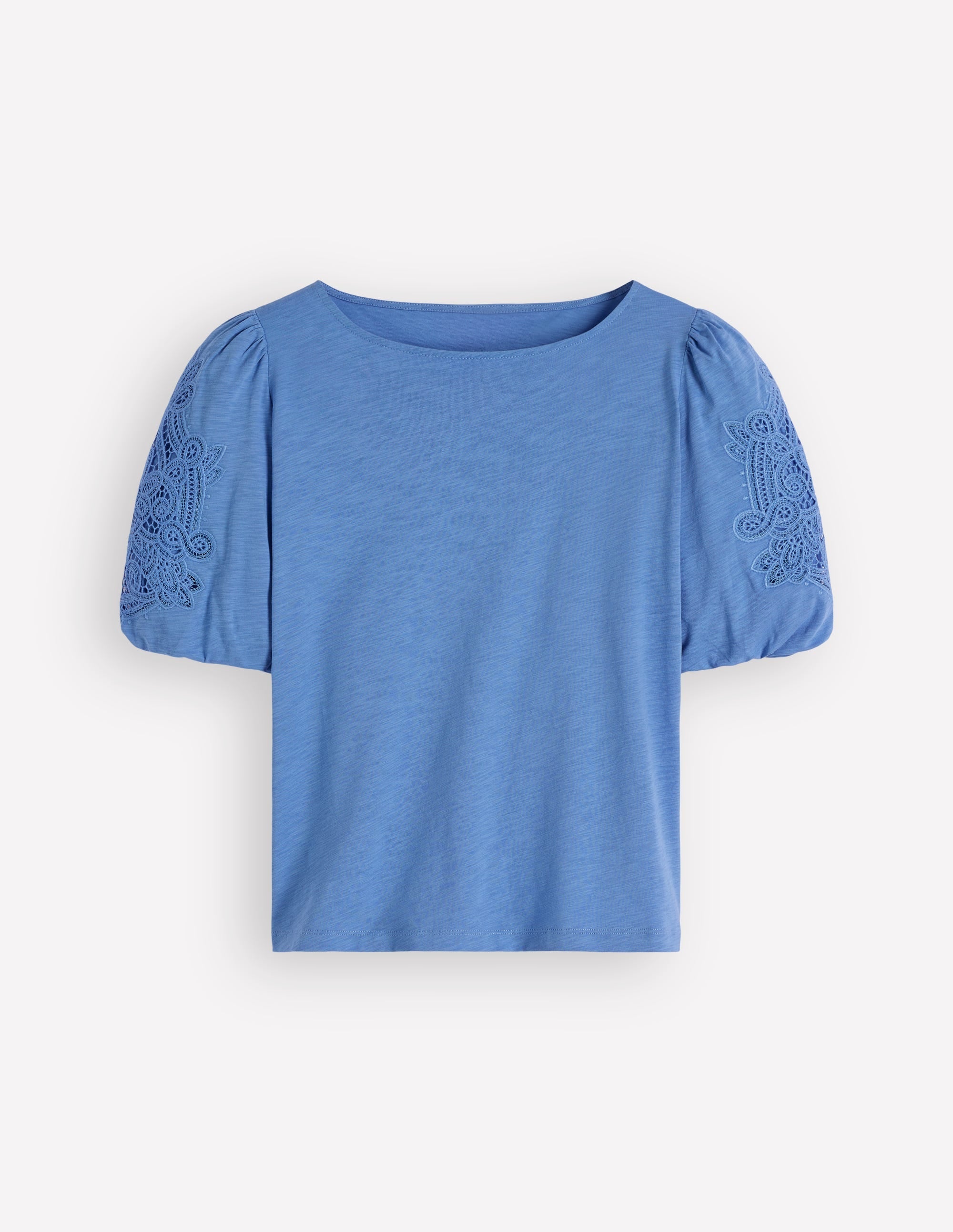 Tape Lace T-shirt-Forget Me Not Blue