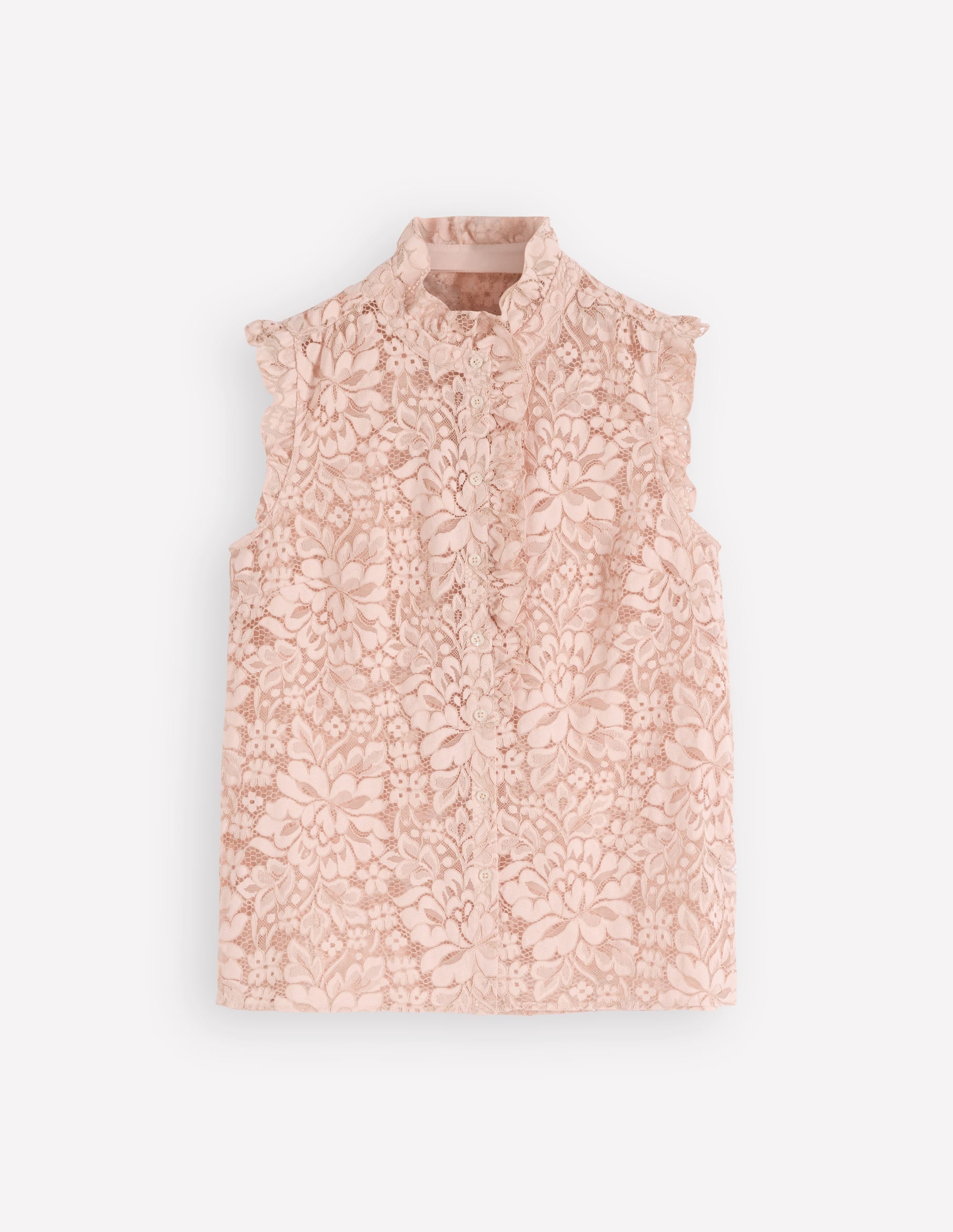 Isabel Sleeveless Lace Top-Pale Pink
