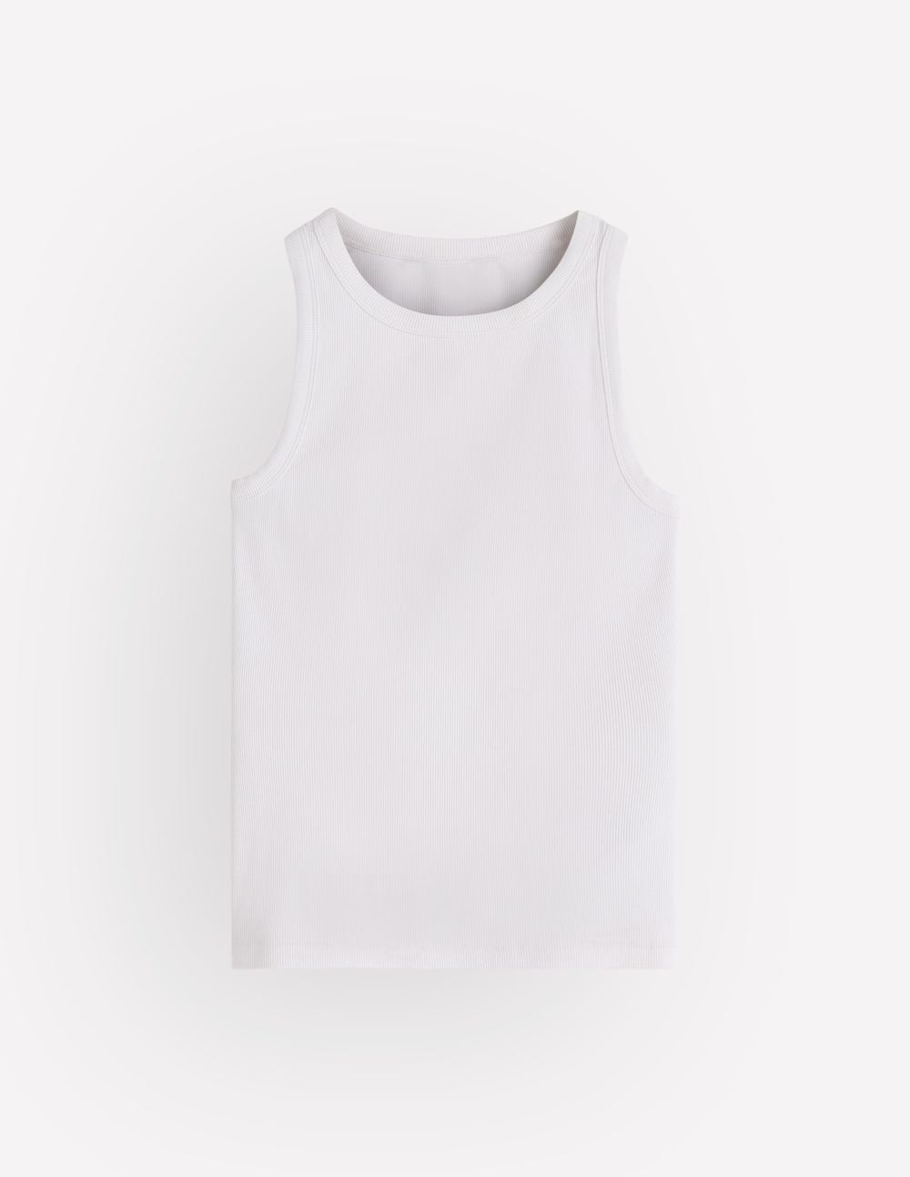 Ribbed Racer Vest-White