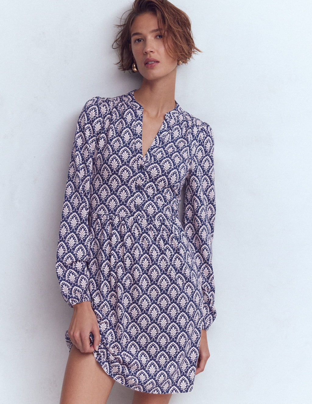 Amy Short Jersey Dress-Navy, Petal Terrace
