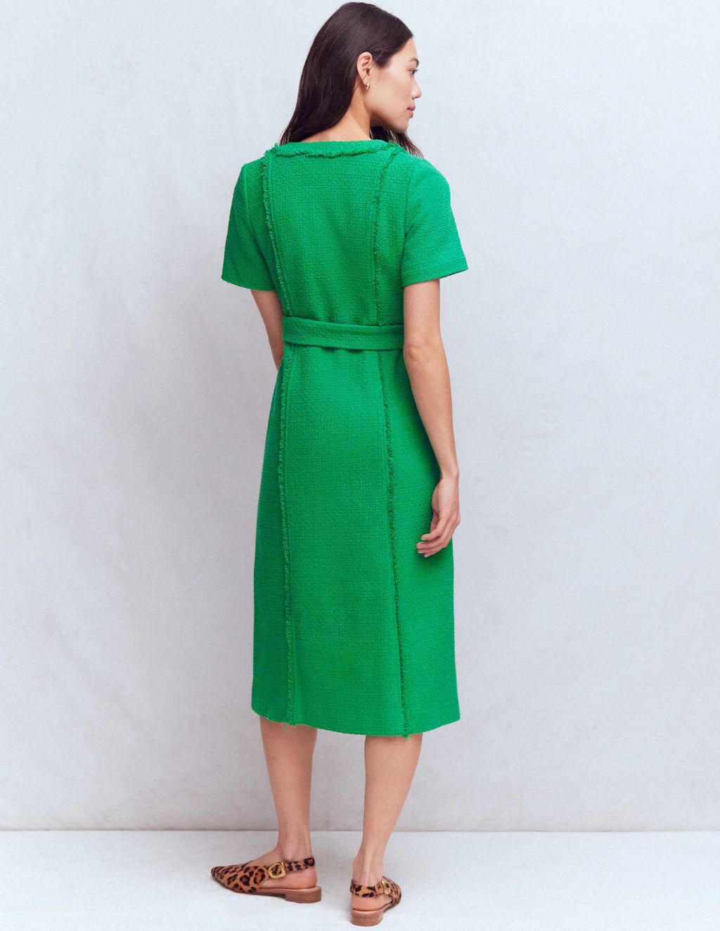 Ruth Zip Texture Dress-Green