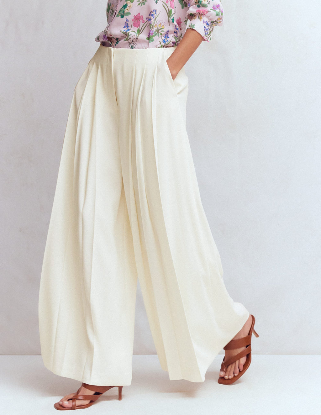 Regent Wide Leg Pants-Ivory