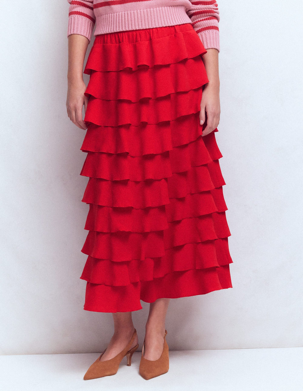 Tiered Maxi Skirt-Salsa