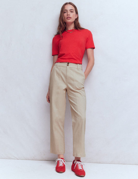 Straight Leg Chino Pants-Almond Milk