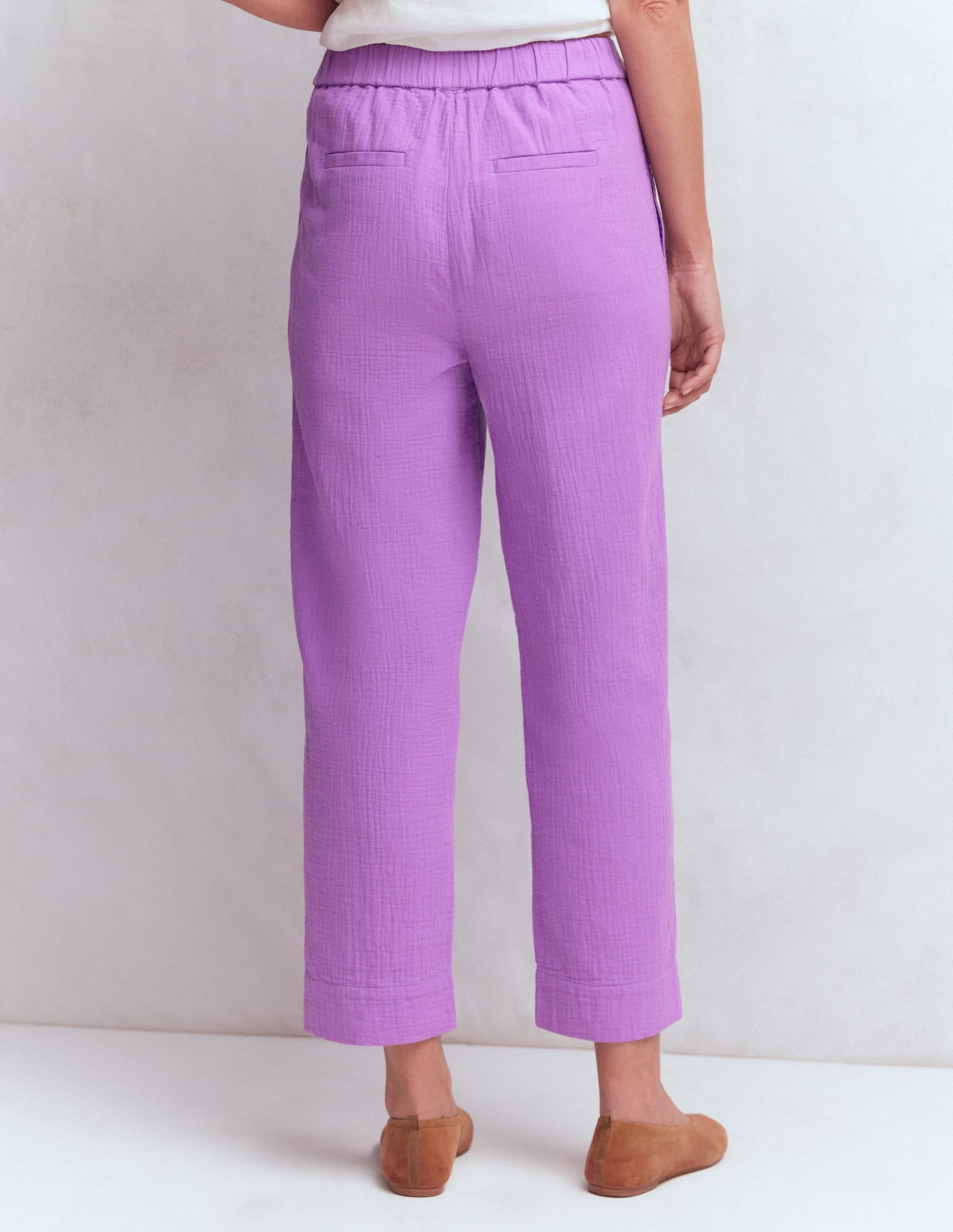 Double Cloth Crop Pants-Amethyst Purple