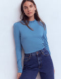 Supersoft Frill Detail Top-Captains Blue