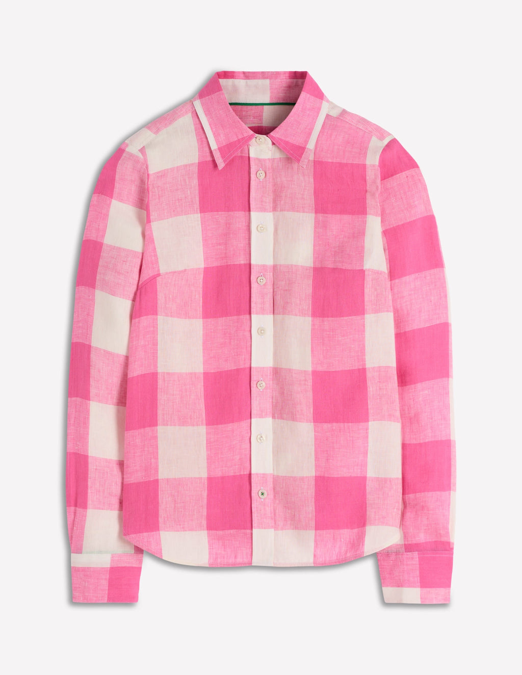 Sienna Linen Shirt-Pink Punch Gingham