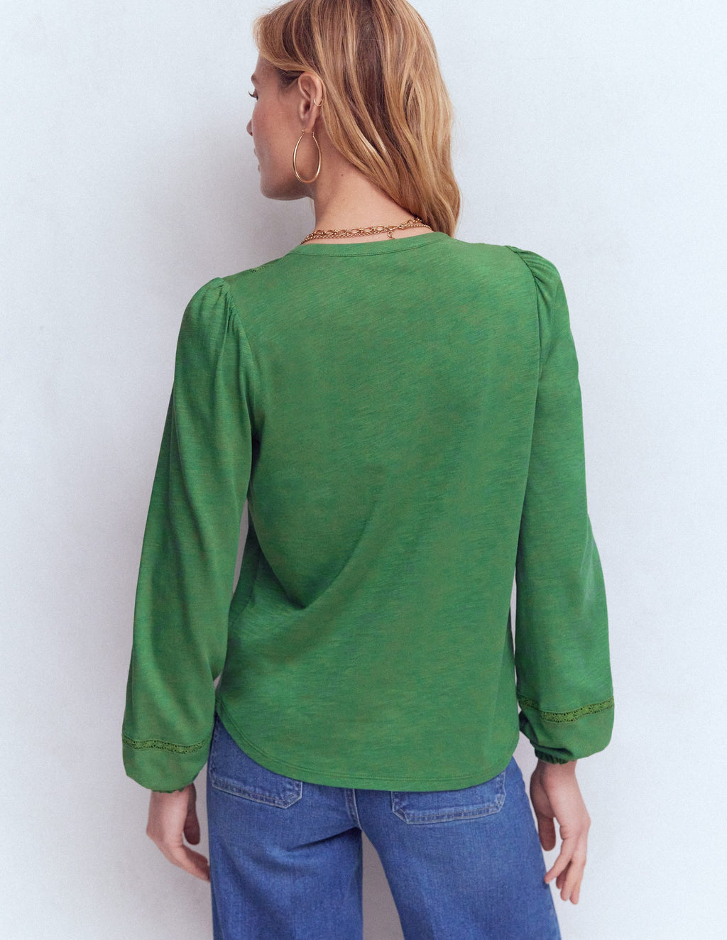 Embroidered Jersey Shirt-Willow Green