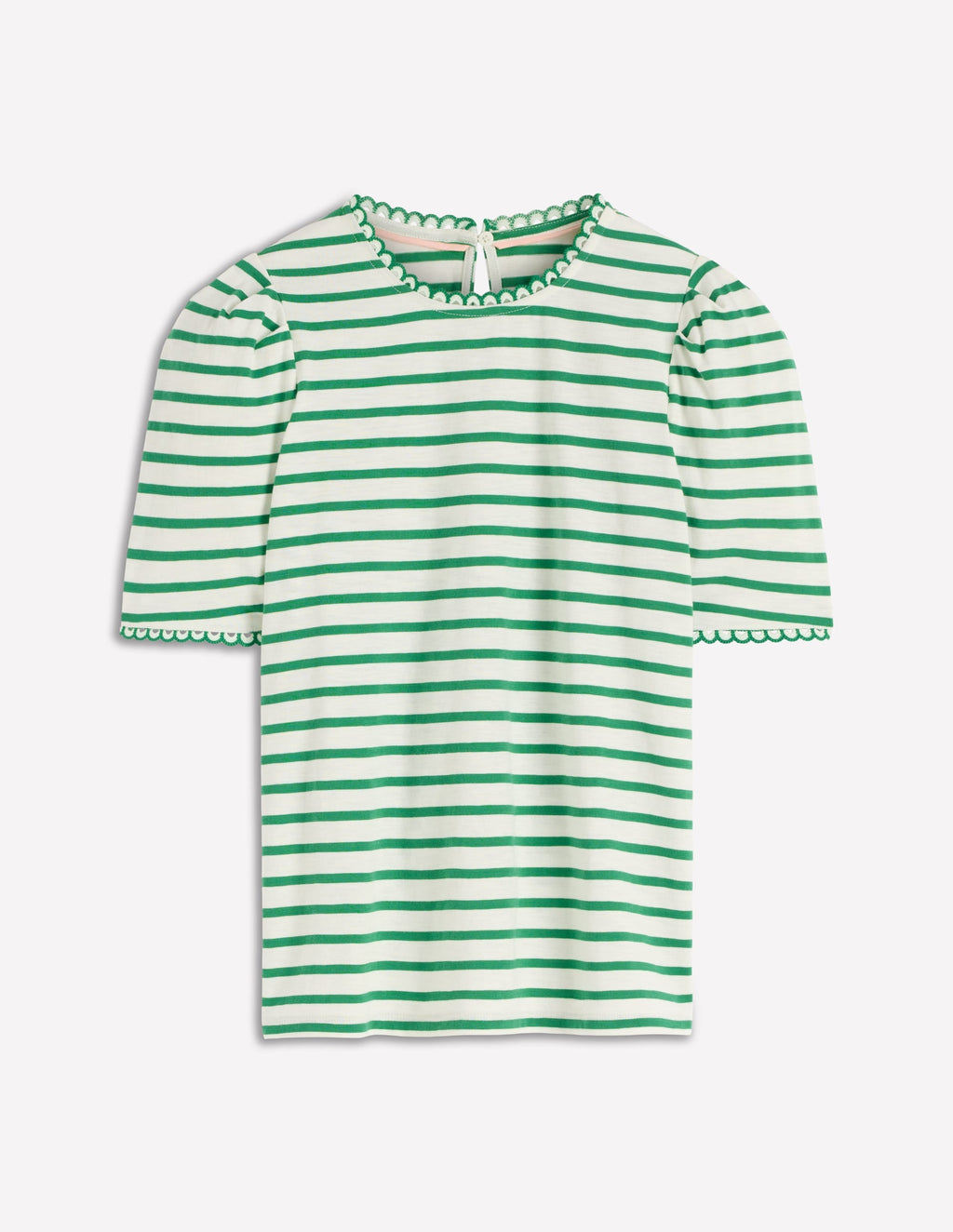 Ali Trim T-shirt-Ivory and Amazon Stripe