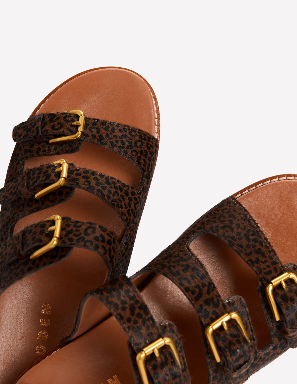 Triple Strap Footbed Sandal-Leopard