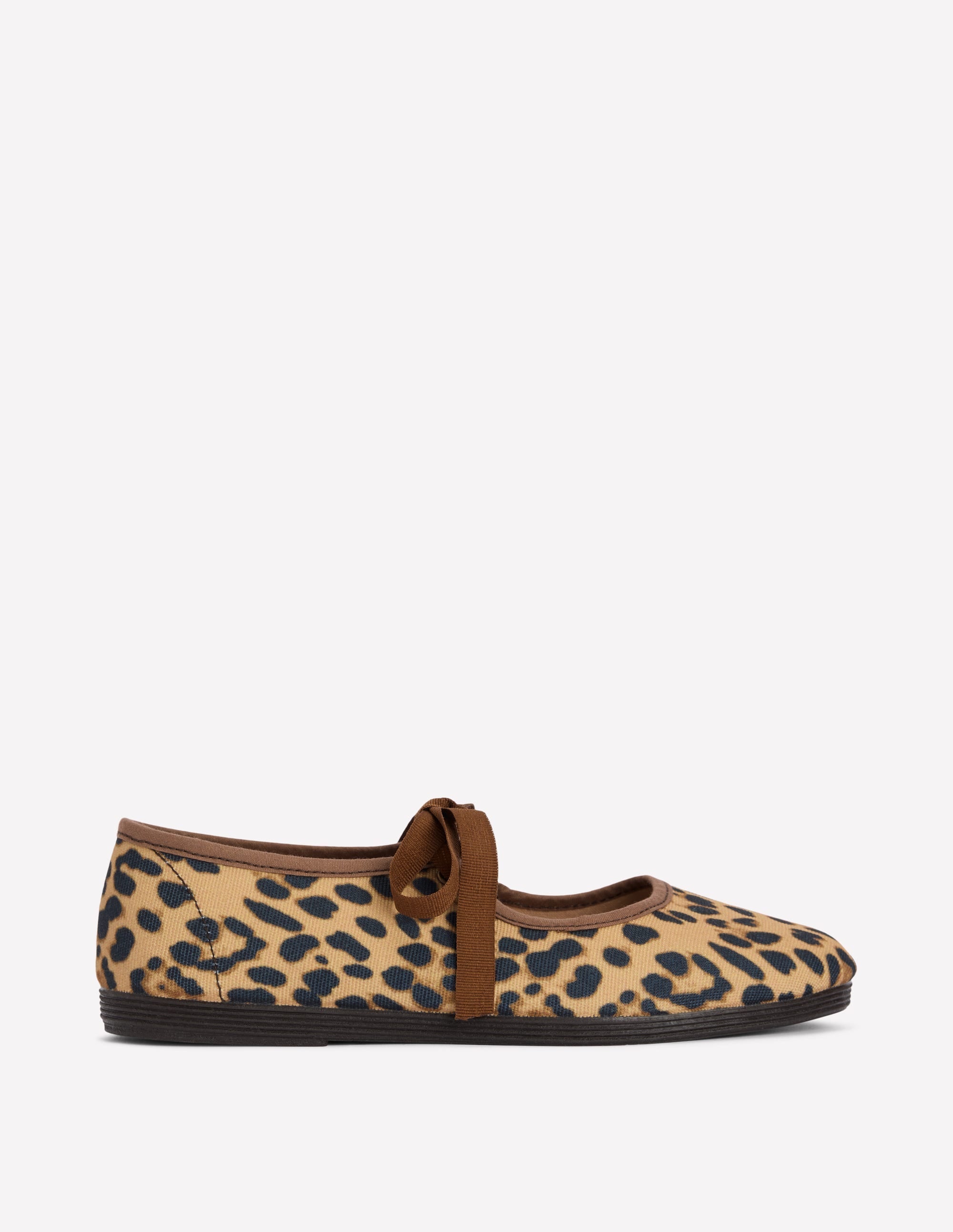 Flexi Tie Mary Janes-Leopard