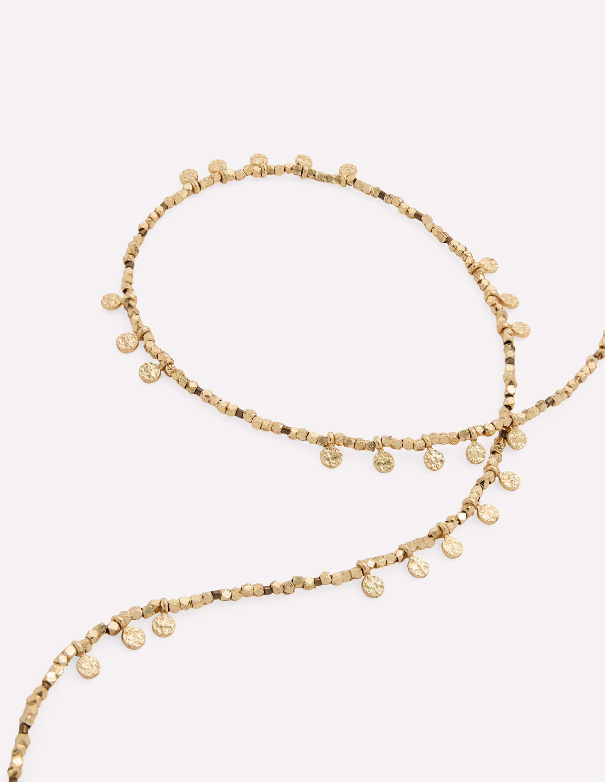Double Strand Bead Necklace-Gold