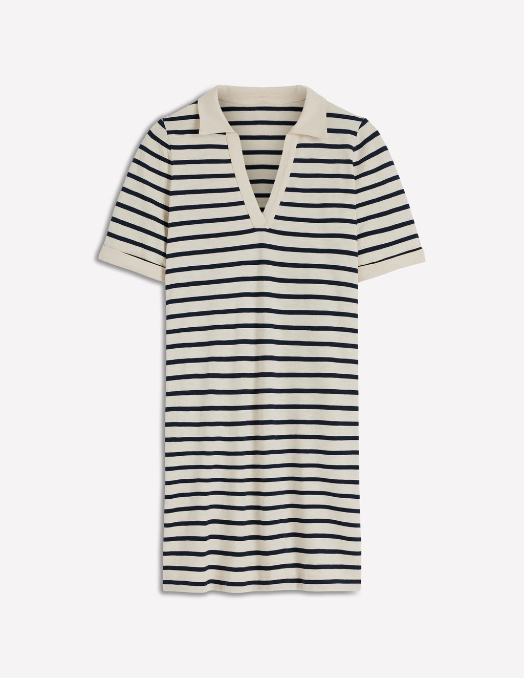Tilda Jersey T-shirt Dress-Navy and Ivory Stripe