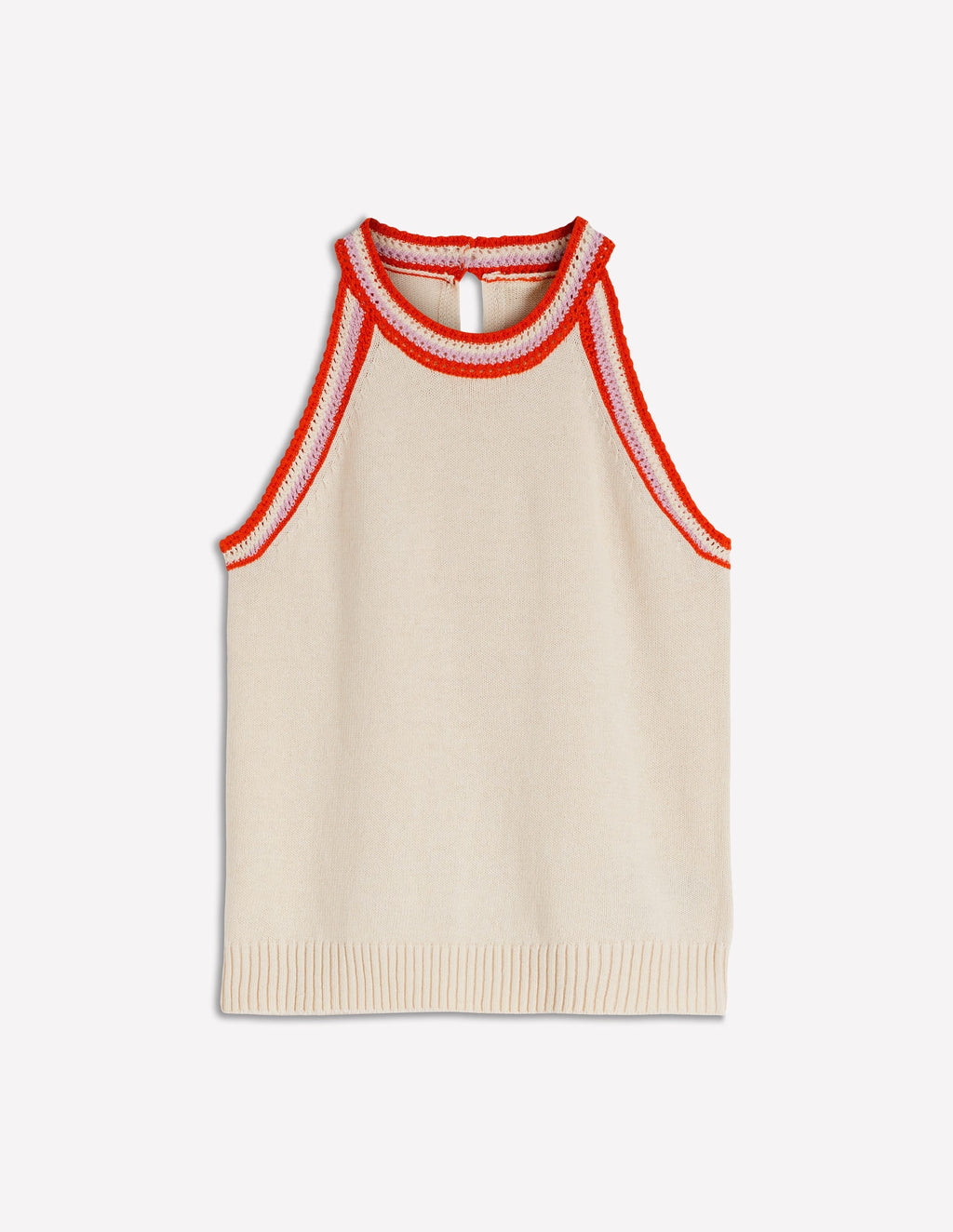 Saffron Crochet Racer Tank-Ivory