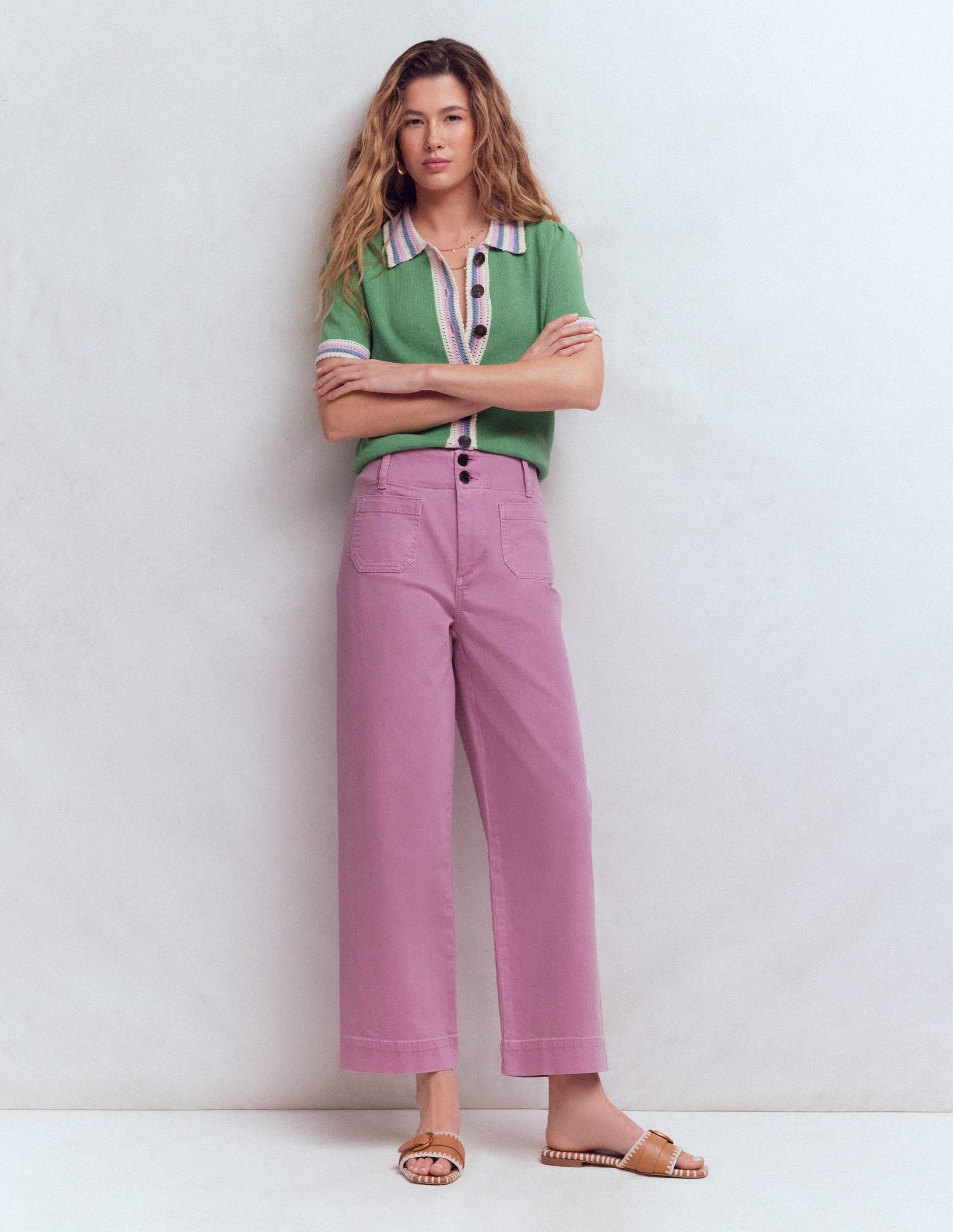Primrose Cropped Pants-Clover Purple