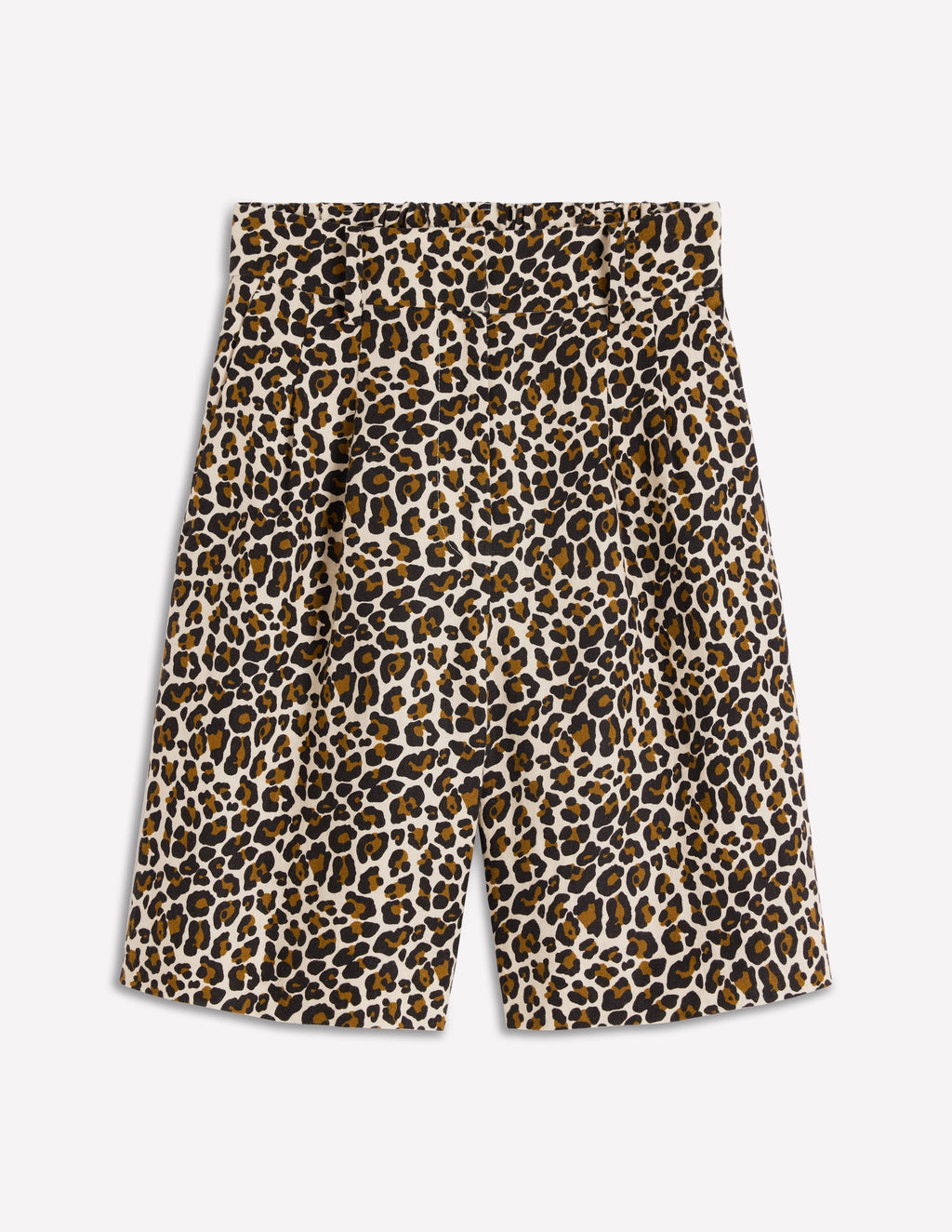 Kensington Linen Shorts-Almond Milk, Cheetah Pop
