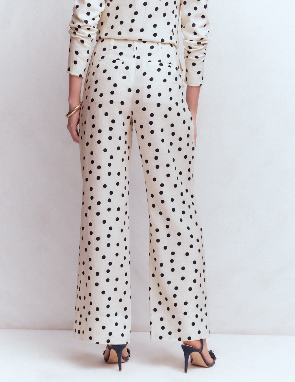 Mayfair Linen Pants-Ivory, Painted Dot