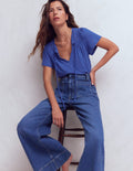 Edi Trim Detail T-shirt-Beaucoup Blue