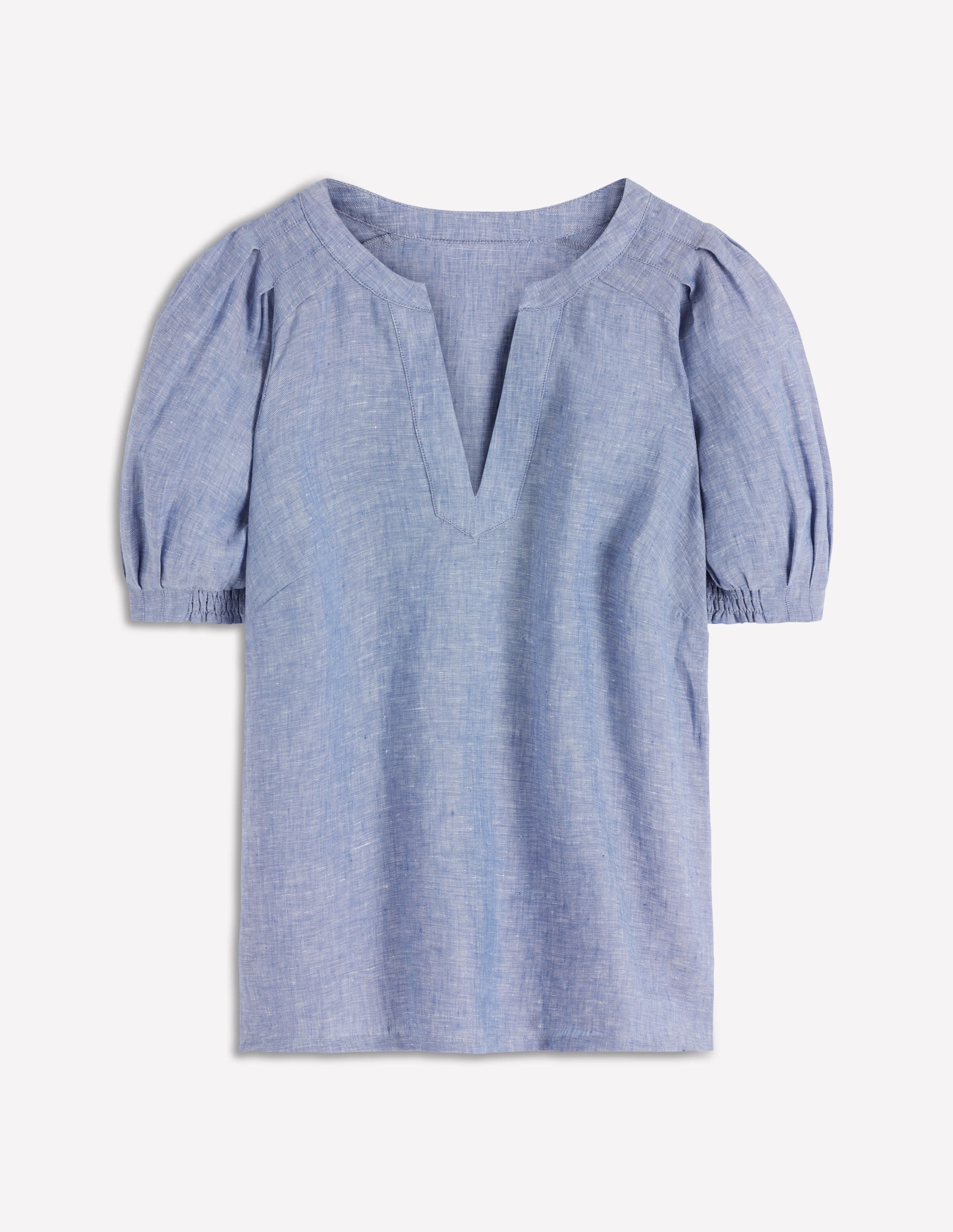 Rae Linen Top-Chambray