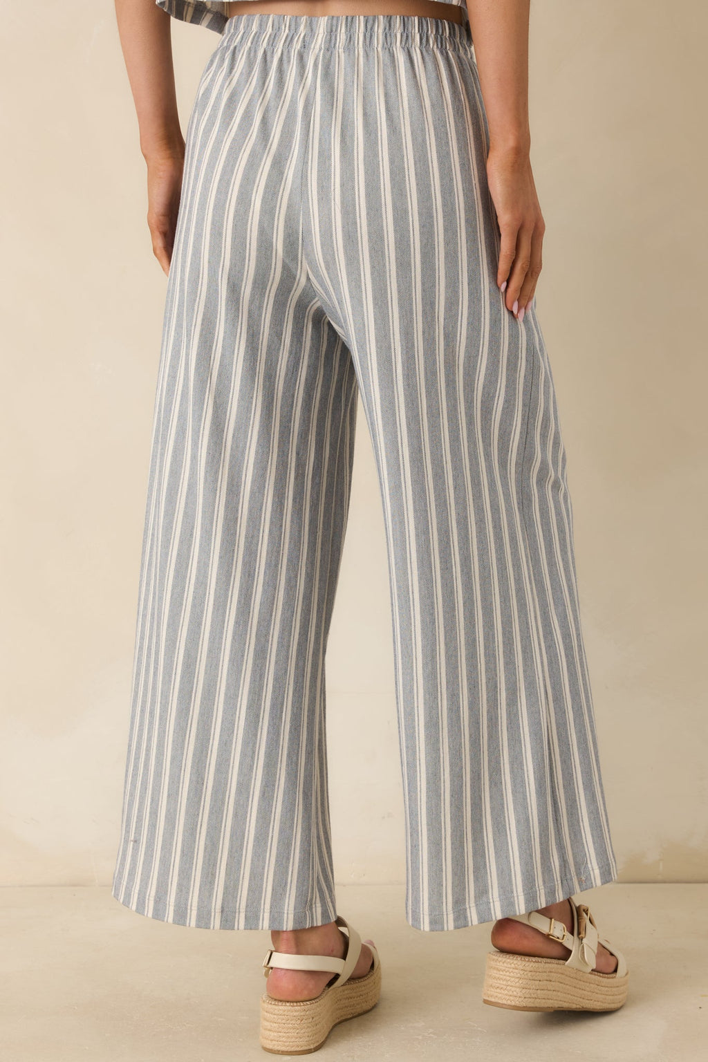 Z Supply Scout Grey & White Cotton Knit Stripe Pants