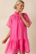 Pretty In Presence Pink Organza Mini Dress