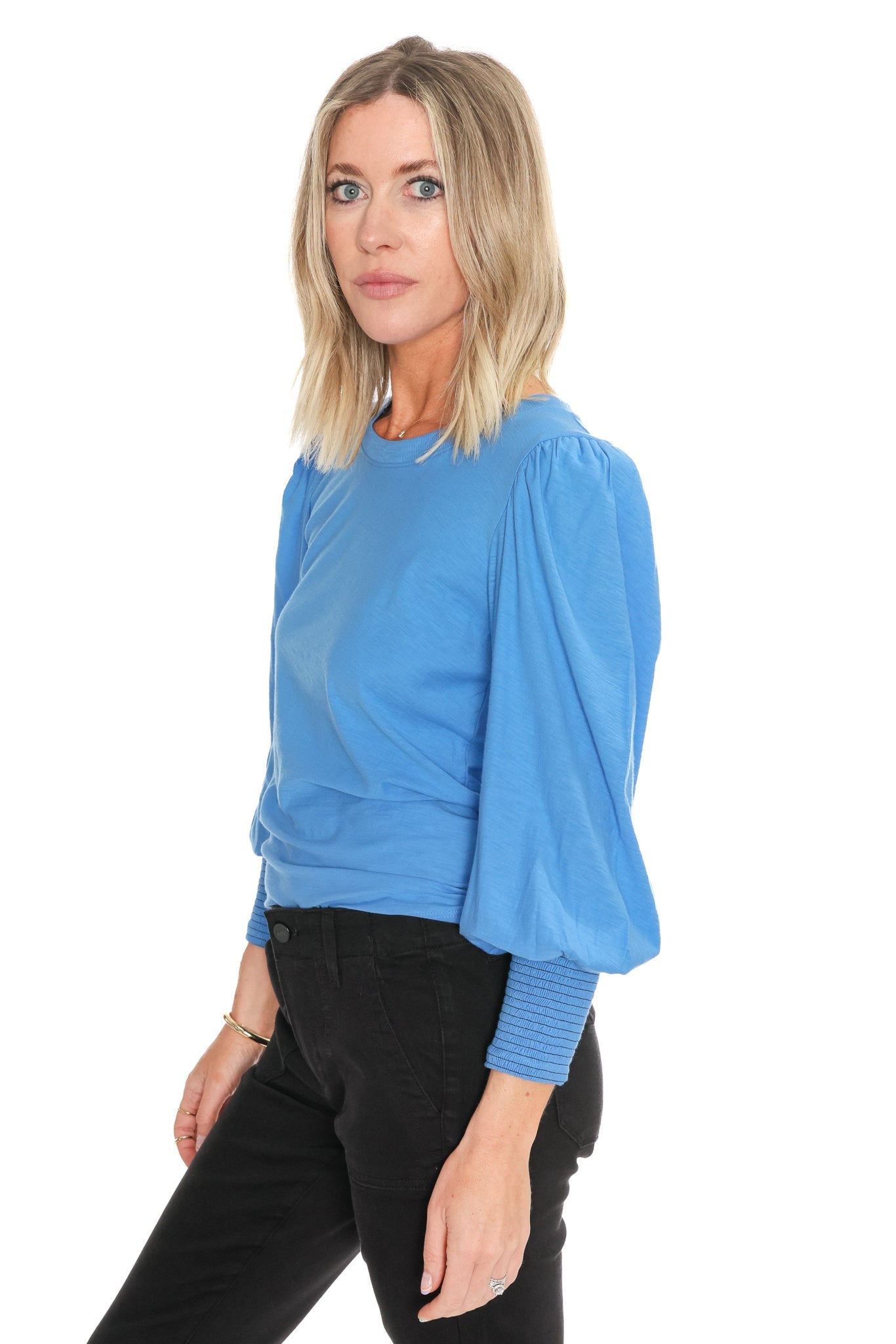 Loren Smocked Peasant Tee