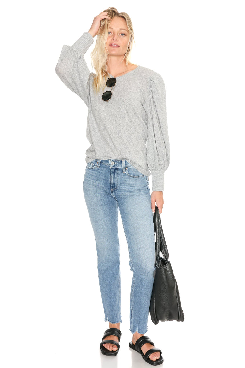 Loren Smocked Peasant Tee