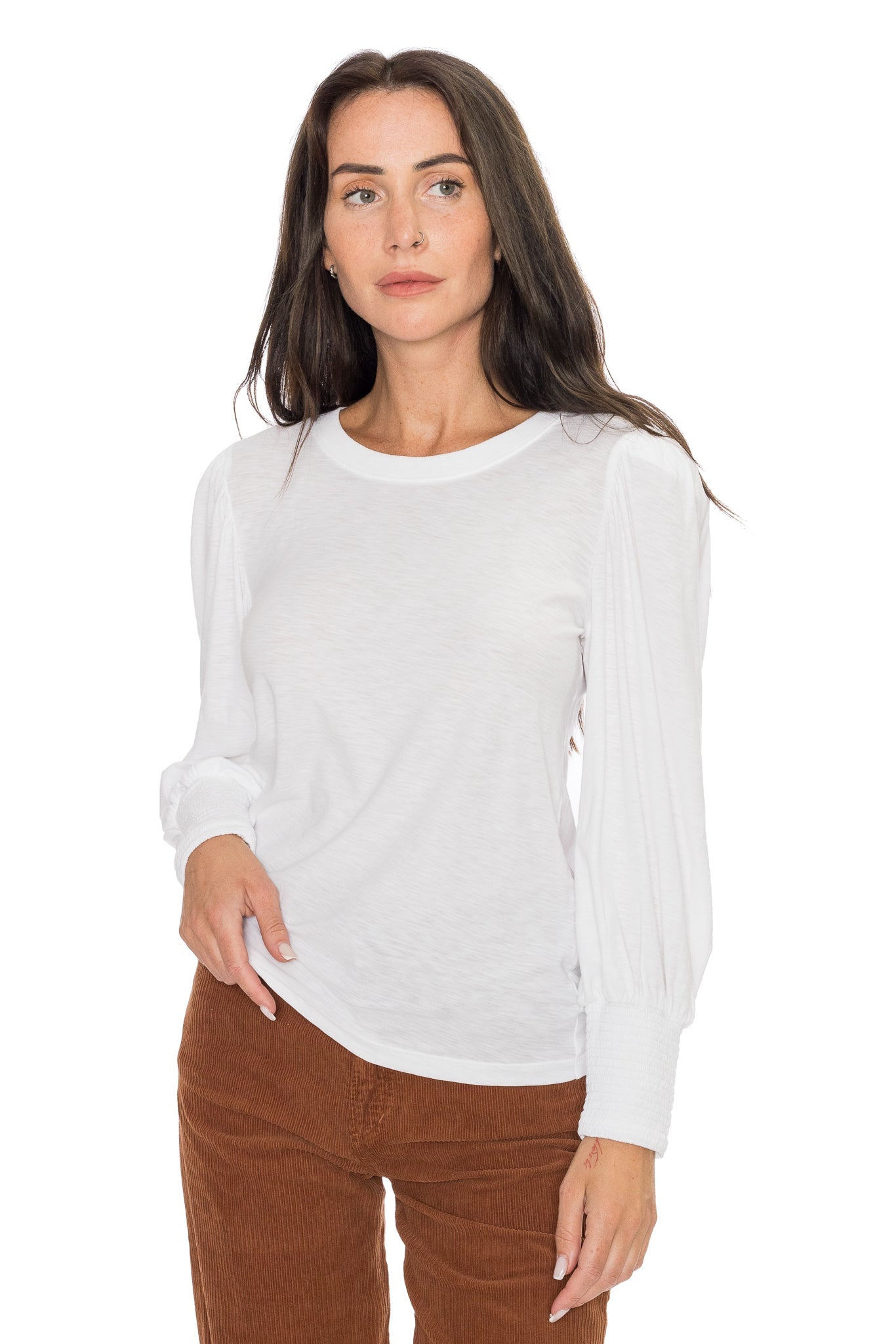 Loren Smocked Peasant Tee