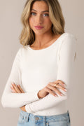 City Chic Ivory Long Sleeve Bodysuit