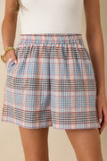 Thoughtfully Yours Blue Multi Cotton Shorts