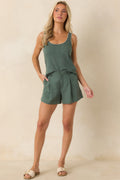 Z Supply Julian Everglade Green Cotton Crochet Tank