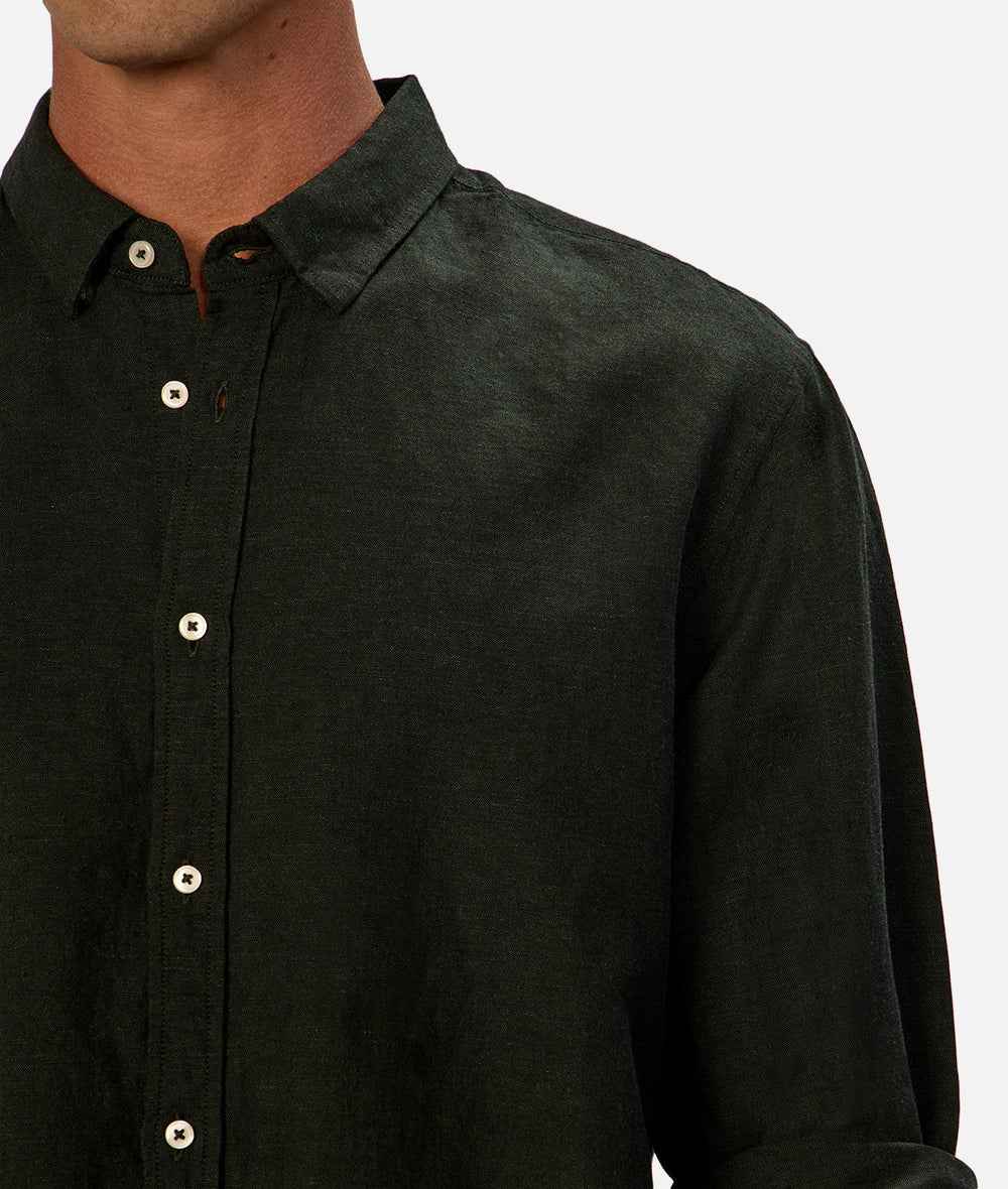 Industrie Tennyson Linen Blend Long Sleeve Shirt