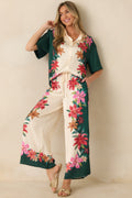 Z Supply Lani Kiwi Teal Multi Floral Button Up Top