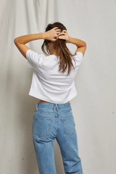 Perfect White Tee Cher Ringspun Cotton Crew Tee