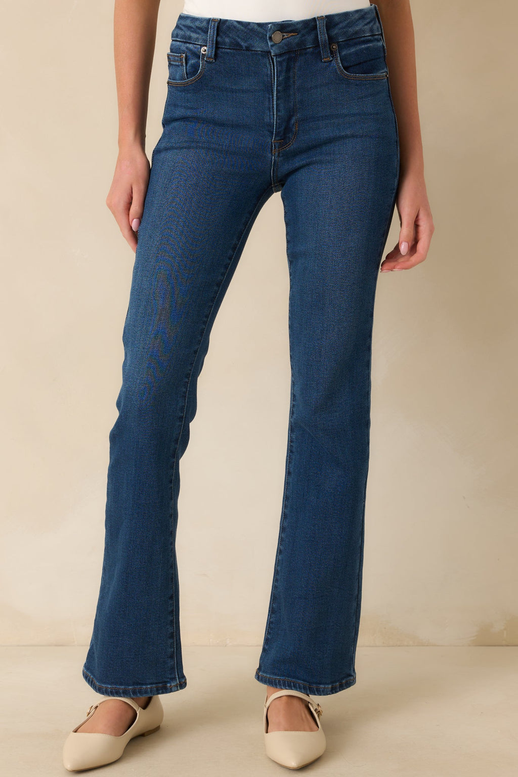 Nothing To Explain Dark Wash Cotton Denim Straight Leg Jeans