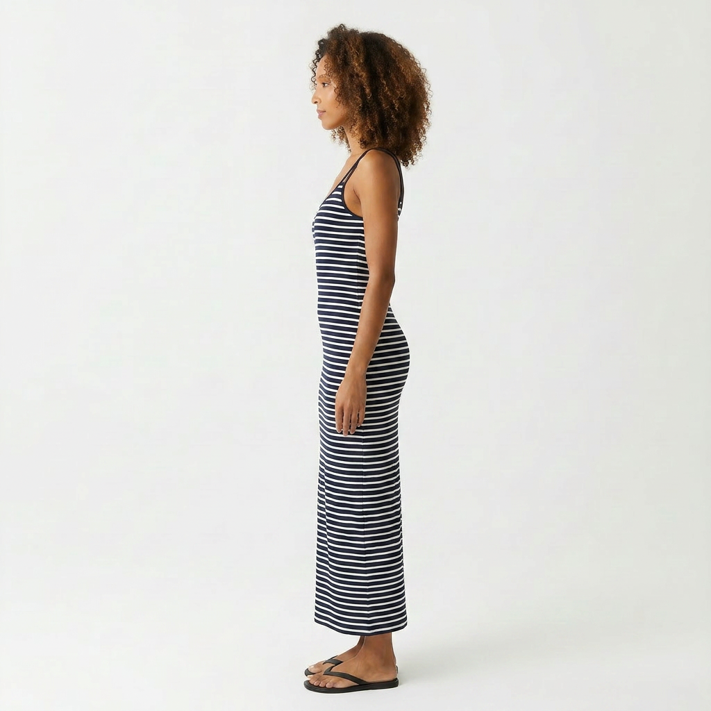 Rita Striped Rib Maxi Dress