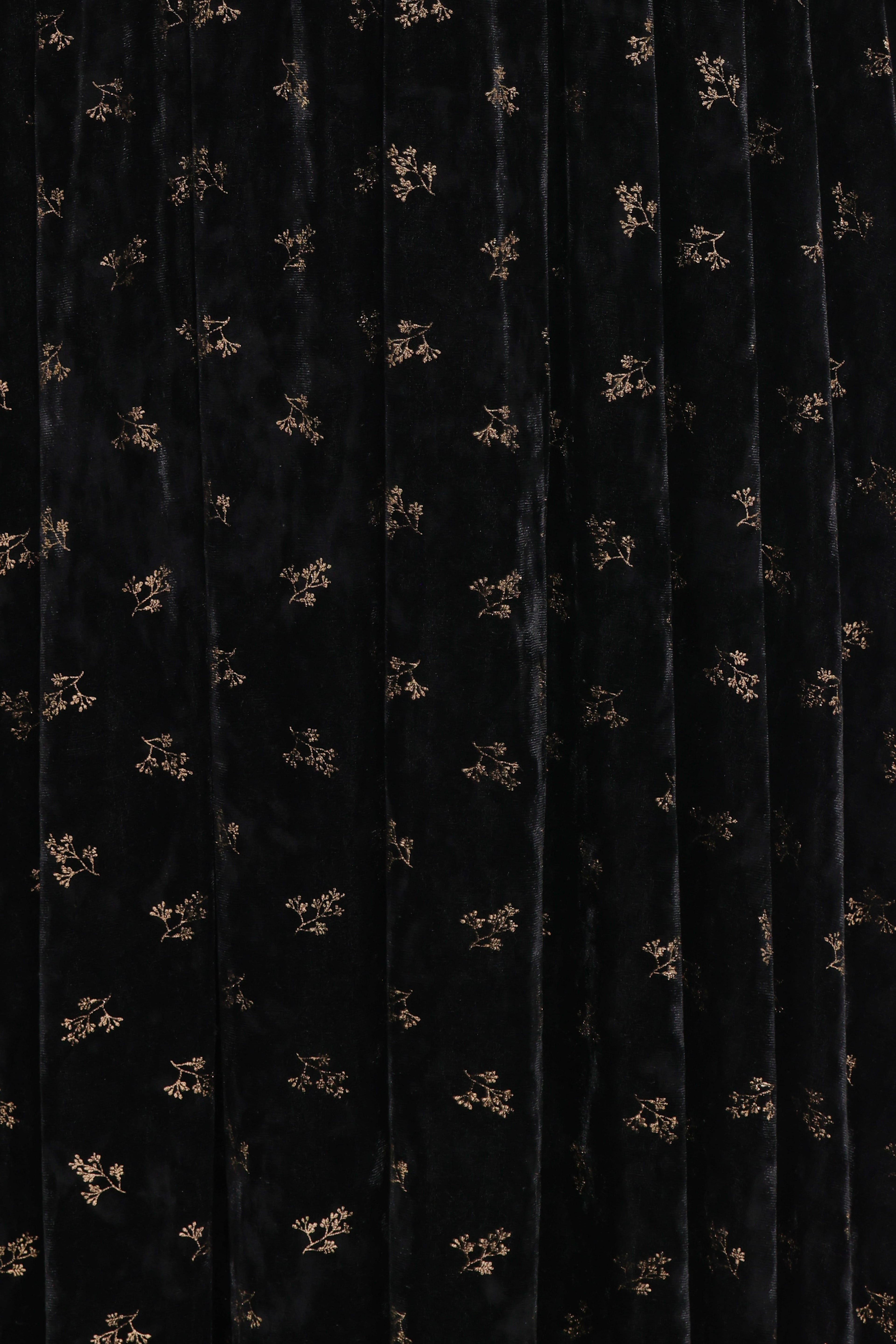 Farryn Maxi Dress - Black/Gold Velvet